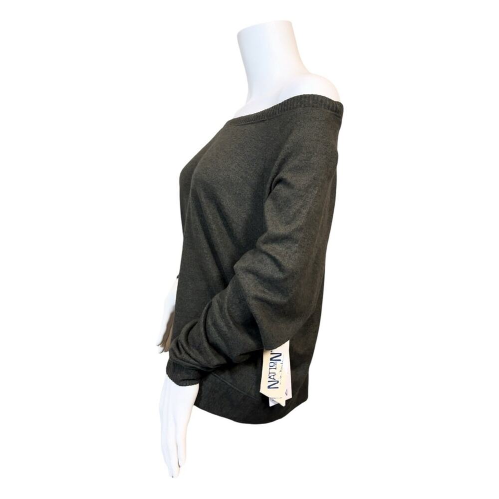 #T70 Nation LTD Raglan Off the Shoulder Sweater SZ M $98 - Picture 7 of 14